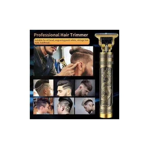 Geemy Shaving Machine + T9 Dragon Rechargeable Metal Hair Clipper – Premium Kinyozi Combo for Precision Grooming in Stylish Gold Finish