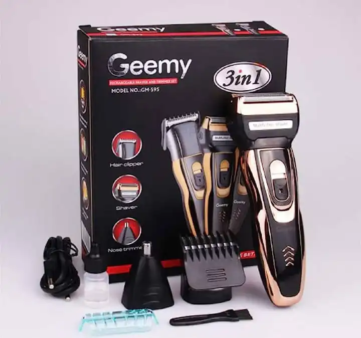 Geemy 3-in-1 Rechargeable Hair Shaving Machine – Versatile Grooming with Precision Trimmer, Shaver & Smoother for Men