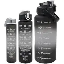 3-in-1 Motivational Water Bottle – Leakproof BPA-Free Water Tracker with Time Marker, Detachable Straw & Fruit Infuser – Available in 1L, 900ML & 300ML for Gym, Office & Travel