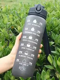 3-in-1 Motivational Water Bottle – Leakproof BPA-Free Water Tracker with Time Marker, Detachable Straw & Fruit Infuser – Available in 1L, 900ML & 300ML for Gym, Office & Travel