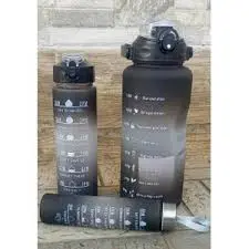 3-in-1 Motivational Water Bottle – Leakproof BPA-Free Water Tracker with Time Marker, Detachable Straw & Fruit Infuser – Available in 1L, 900ML & 300ML for Gym, Office & Travel