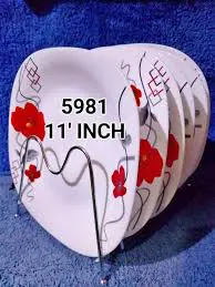 Set of 6pcs Elegant Round Ceramic Dinner Serving Plates – 10.5” Premium White Porcelain Plates | Durable, Stylish & Ideal for Homes, Hotels, and Restaurants | Microwave & Dishwasher Safe