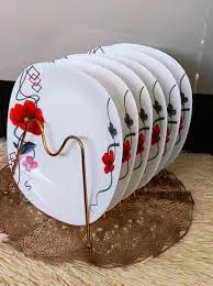 Set of 6pcs Elegant Round Ceramic Dinner Serving Plates – 10.5” Premium White Porcelain Plates | Durable, Stylish & Ideal for Homes, Hotels, and Restaurants | Microwave & Dishwasher Safe