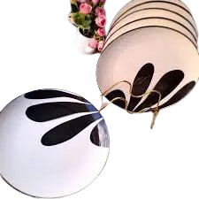 6 PCS Elegant Ceramic Dinner Plates Set – Classic Design, Durable Quality, Perfect for Every Meal & Table Setting | Microwave & Dishwasher Safe | Ideal for Home, Restaurants & Hotels