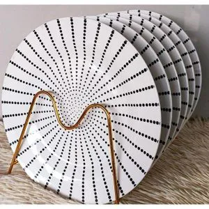 Premium Ceramic Set of 6 Heavy Square Dinner Plates – Elegant 10.5" White Porcelain Plates | Durable, Stylish & Perfect for Home, Hotels & Restaurants | Microwave & Dishwasher Safe