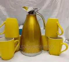 6 PCS Mug Set + FREE 2.0L Unbreakable Thermo Flask – Premium Ceramic Mugs & Durable Flask for Stylish Everyday Use at Home or Office | Perfect Gift Combo