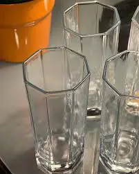 Premium 6 pcs Classic Hexagonal Long Glass Tumblers Set – Durable, Stylish Drinkware for Home, Office, Bar & Events | Elegant Crystal-Cut Glasses for Water, Juice & Cocktails