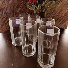 Premium 6 pcs Classic Hexagonal Long Glass Tumblers Set – Durable, Stylish Drinkware for Home, Office, Bar & Events | Elegant Crystal-Cut Glasses for Water, Juice & Cocktails
