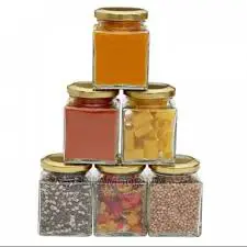 5pcs 250ml Square Mason Glass Jars with Airtight Lids – Stylish Vintage Storage for Spices, Snacks, Smoothies & More | Durable, Elegant, Kitchen-Ready Containers