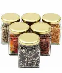 5pcs 250ml Square Mason Glass Jars with Airtight Lids – Stylish Vintage Storage for Spices, Snacks, Smoothies & More | Durable, Elegant, Kitchen-Ready Containers