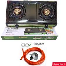 IPCONE Table Top Double Burner Gas Stove Cooker + Pipe & Regulator – Efficient, Reliable & Safe Cooking for Kenyan Homes and Small Businesses