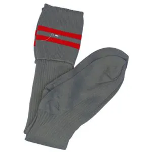 12 Pairs Grey School Socks with Bold Red Stripe – Stylish, Durable & Comfortable Cotton Unisex Socks for School Uniforms in Kenya