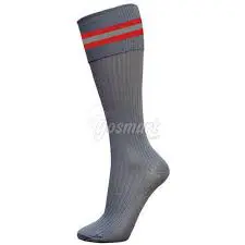 12 Pairs Grey School Socks with Bold Red Stripe – Stylish, Durable & Comfortable Cotton Unisex Socks for School Uniforms in Kenya