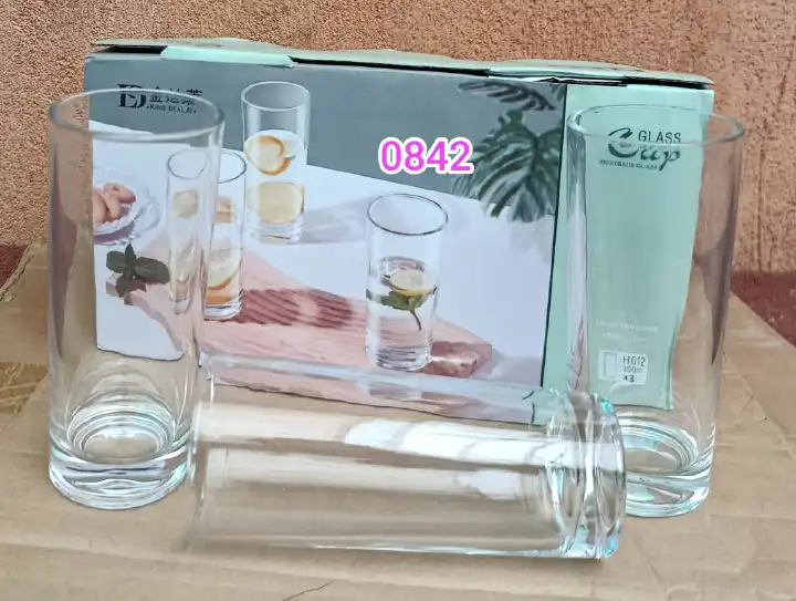 Elegant 6 pcs Crystal Clear Tall Glass/Tumbler Set – Premium Glassware for Stylish Dining, Parties, and Everyday Use – Perfect for Kenyan Homes & Entertaining Guests