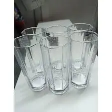 Premium 6 pcs Classic Hexagonal Long Glass Tumblers Set – Elegant, Durable, and Stylish Glassware for Home, Bar, Office & Special Events – Enhance Your Drinking Experience!