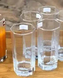 Premium 6 pcs Classic Hexagonal Long Glass Tumblers Set – Elegant, Durable, and Stylish Glassware for Home, Bar, Office & Special Events – Enhance Your Drinking Experience!
