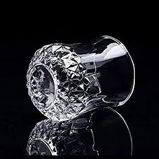 6 PCS Short Diamond Whisky Glass Set – Premium Crystal Clear Heavy Base Tumbler Glasses for Whiskey, Bourbon, Cocktails – Elegant Gift Set for Home, Bar, or Office