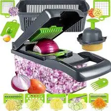 Multifunctional 16 PCS Vegetable Chopper, Slicer, Dicer & Cutter – Premium BPA-Free Food Prep Tool with 8 Blades for Home & Restaurant Kitchens in Kenya