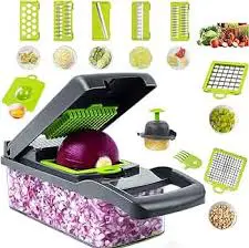 Multifunctional 16 PCS Vegetable Chopper, Slicer, Dicer & Cutter – Premium BPA-Free Food Prep Tool with 8 Blades for Home & Restaurant Kitchens in Kenya