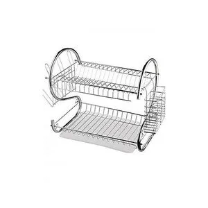 Stainless Steel 2-Tier Dish Rack – Durable, Spacious, Rustproof Kitchen Organizer for Plates, Bowls, Cutlery & Cups | Stylish Space-Saver for Modern Kenyan Kitchens