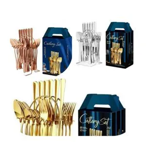 24-Piece Stainless Steel Cutlery Set – Elegant, Rust-Resistant Flatware for Stylish & Durable Everyday Dining and Special Occasions