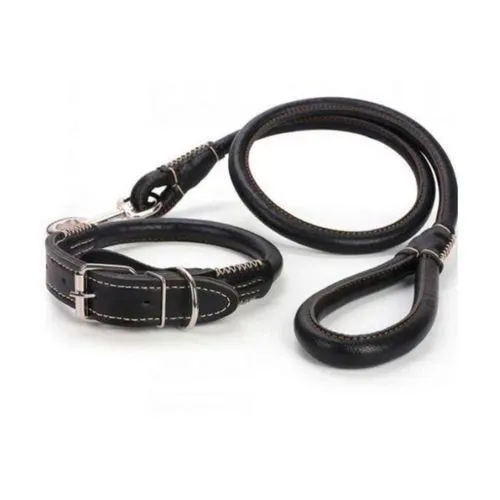 Premium PU Leather Dog Leash, Harness & Collar Set – Stylish, Durable & Tangle-Free | Adjustable Medium Size in 3 Elegant Colors for Classy Kenyan Pets