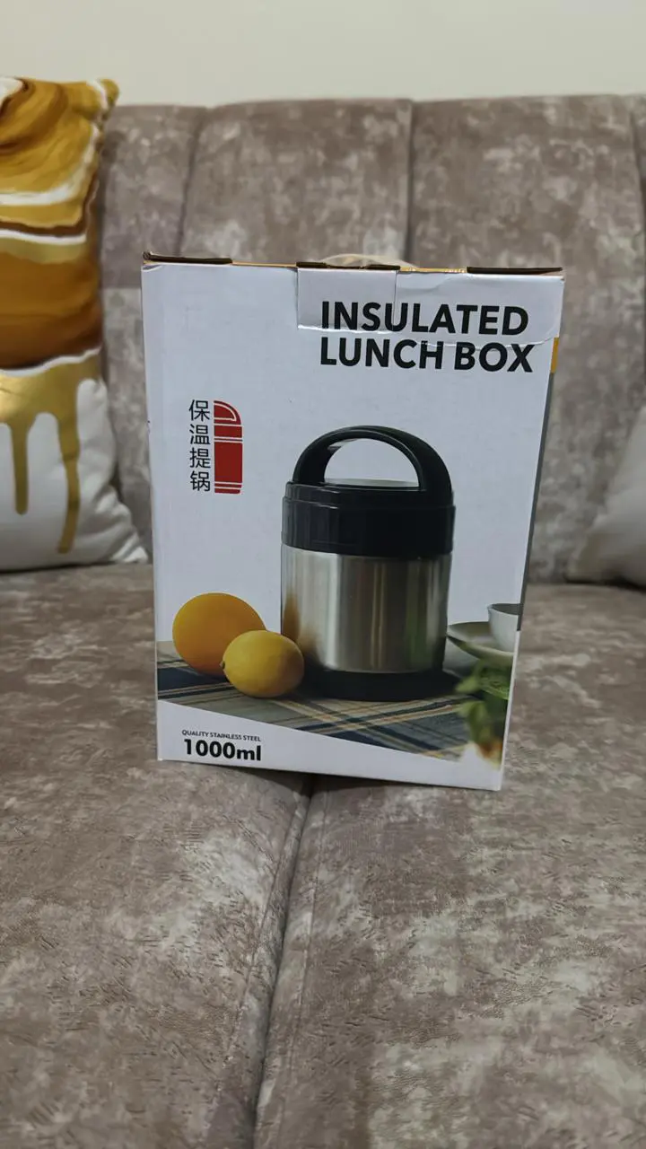 1PC Stainless Steel Lunch Box – 1000ML Insulated Food Flask Keeps Meals Hot & Fresh for 12 Hours – Ideal for Work, School, Travel & Outdoor Use