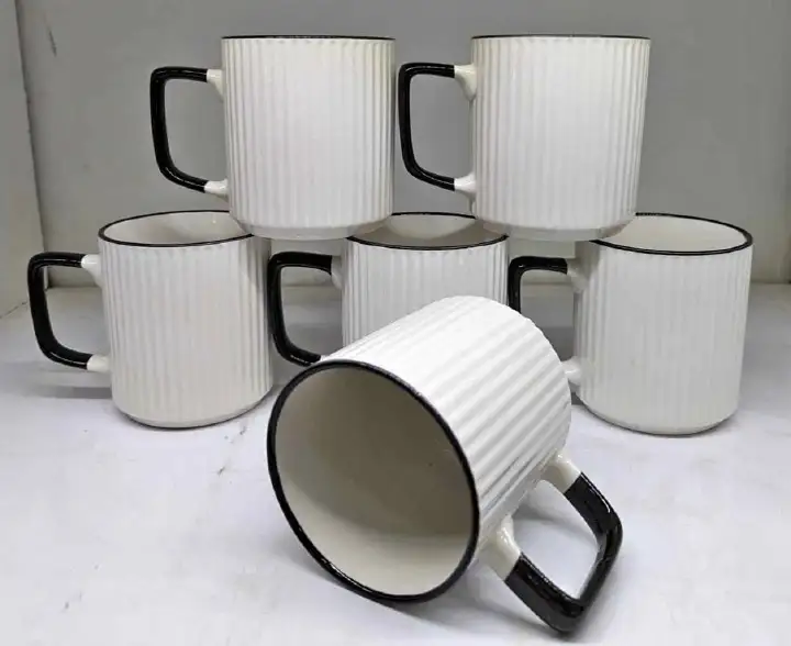 Hot Deal 6PCS Ceramic Cups – Insulated Coffee & Tea Mugs, Durable & Heat-Retaining Drinkware for Home, Office, Cafes – Value Pack