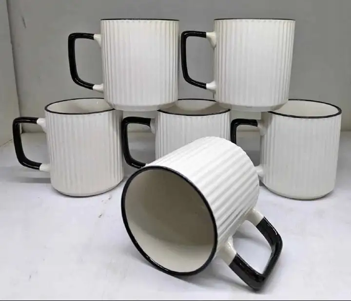 Hot Deal 6PCS Ceramic Cups – Insulated Coffee & Tea Mugs, Durable & Heat-Retaining Drinkware for Home, Office, Cafes – Value Pack