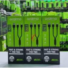 Oraimo 3 in 1 Durable Fast Charging Cable with Type-C, Lightning & Micro USB – Tangle-Free, Heavy Duty Braided Universal Charger Cord for Android & iOS Devices