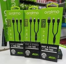 Oraimo 3 in 1 Durable Fast Charging Cable with Type-C, Lightning & Micro USB – Tangle-Free, Heavy Duty Braided Universal Charger Cord for Android & iOS Devices