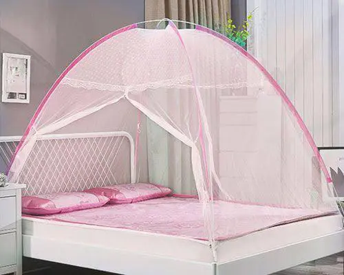 Spacious 4x6 & 5x6 Tent Net with Elegant Lace – Available in Pink, Purple, Cream, White & Blue – Easy Storage & Smooth Bidirectional Zipper for Cozy Bedroom Decor
