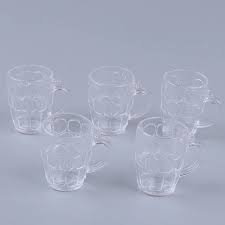 High Quality Tea Coffee Milk Chai Glass Cup Set – 6pcs Durable Irish Mug Design for Hot and Cold Beverages, Elegant Clear Glass for Home and Cafes