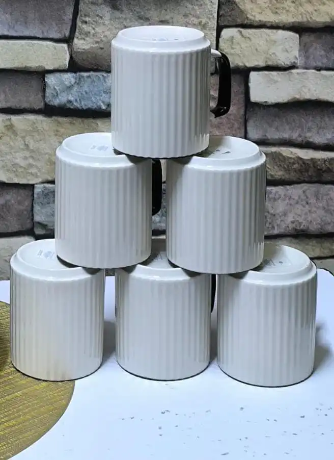 6-Piece Concise Ceramic Mugs Set – Ideal for Tea, Coffee, Hot Chocolate, Lattes, Soup & More – Elegant Durable Cups for Daily Use or Gifting