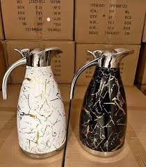 Jamespot JP 2L Marble Effect Vacuum Flask – Premium Double Wall Stainless Steel Thermos for Hot and Cold Beverages, Leak-Proof, Unbreakable & Portable