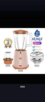 Nunix 3 In 1 Multifunction Electric Blender with Grinder – 1.5 Litres, Heavy-Duty Motor, Durable Plastic Jar – Best for Smoothies, Juices, Spices, Coffee Beans, and More
