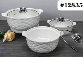 High Quality 3in1 Ceramic Soup Pots – Lead-Free, Chip-Resistant, Microwave & Dishwasher Safe Durable Cookware for Everyday Use