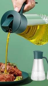 630ml BPA-Free Glass Oil Jar for Kitchen – Durable Pear-Shaped Cooking Oil Dispenser with Silicone Leak-Proof Seal and Easy-Pour Spout