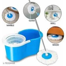 360° Spin Mop Rotating Bucket with Adjustable Stainless Steel Handle – Hands-Free Cleaning System for Home & Office Floors
