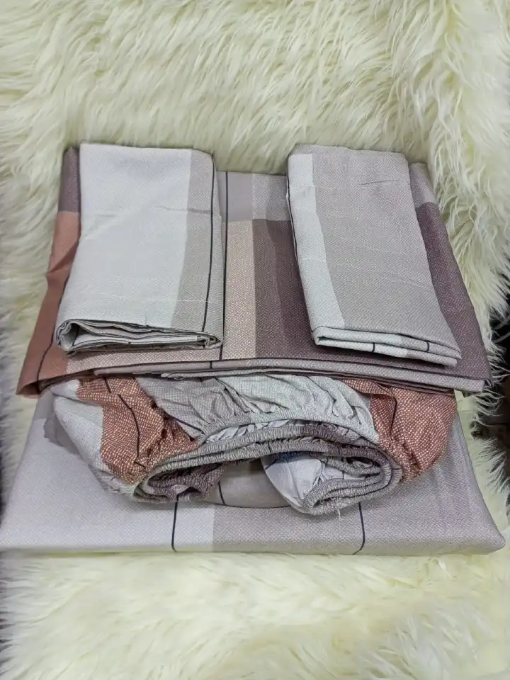 5 Piece Premium Cotton Bed Sheet Set - Soft Fitted Mattress Cover, 2 Flat Sheets & 2 Pillow Cases - Luxurious, Breathable & Durable Bedding for Comfortable Sleep