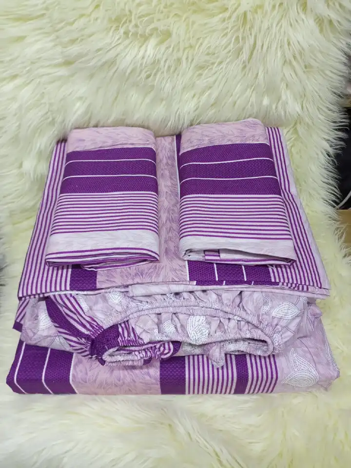 5 Piece Premium Cotton Bed Sheet Set - Soft Fitted Mattress Cover, 2 Flat Sheets & 2 Pillow Cases - Luxurious, Breathable & Durable Bedding for Comfortable Sleep