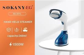 Sokany Portable Handheld Travel Garment Steamer Iron – Fast Heat-Up, Wrinkle Removal, Compact & Lightweight for Clothes, Curtains, Bedding, Table Linens & Auto Upholstery