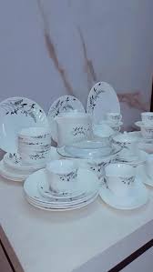 58PCS Luxury Ceramic Dinnerware Set – Elegant Porcelain Table Set for 6 with Plates, Bowls, Cups, and Saucers – Ideal for Home, Weddings, Restaurants, and Gifting