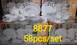 58PCS Luxury Ceramic Dinnerware Set – Elegant Porcelain Table Set for 6 with Plates, Bowls, Cups, and Saucers – Ideal for Home, Weddings, Restaurants, and Gifting
