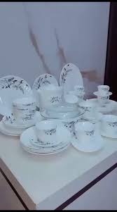 58PCS Luxury Ceramic Dinnerware Set – Elegant Porcelain Table Set for 6 with Plates, Bowls, Cups, and Saucers – Ideal for Home, Weddings, Restaurants, and Gifting
