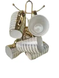 6 PCS Long Gold Tea Mugs – Limited Edition Elegant Tall Ceramic Tea Cups with Premium Gold Trim, Perfect for Daily Luxury Sipping & Unforgettable Gift Moments