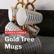 6 PCS Long Gold Tea Mugs – Limited Edition Elegant Tall Ceramic Tea Cups with Premium Gold Trim, Perfect for Daily Luxury Sipping & Unforgettable Gift Moments