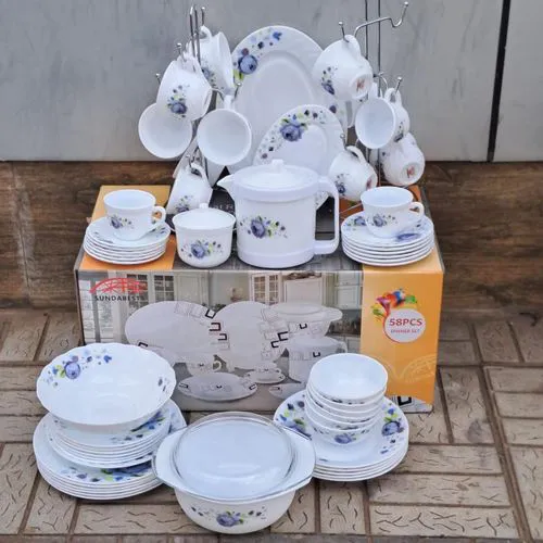 Limited Stock! Elevate your dining with the 58 PCS SUNDABEST Ceramic Dinner Set – durable, elegant, and complete for perfect meals & tea time at home or events.