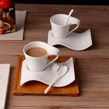 6 Pc Stylish Ceramic White Cups & Saucers Set – Elegant Wave Design, Premium Quality, Luxurious Feel, Perfect for Serving, Limited Stock – Upgrade Your Kitchen Today!