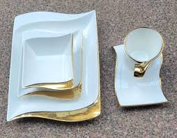Elegant 24 PCS Wavy Gold Ceramic Dinner Set – Limited Stock! Upgrade your dining experience with durable, stylish plates and bowls that impress and last. Perfect for every occasion.